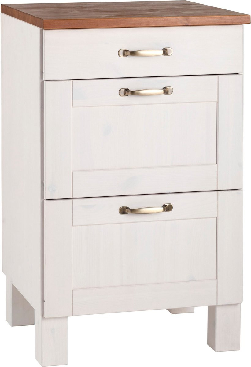 Notio Living Alby-Kast met 3 lades - Wit/Honing