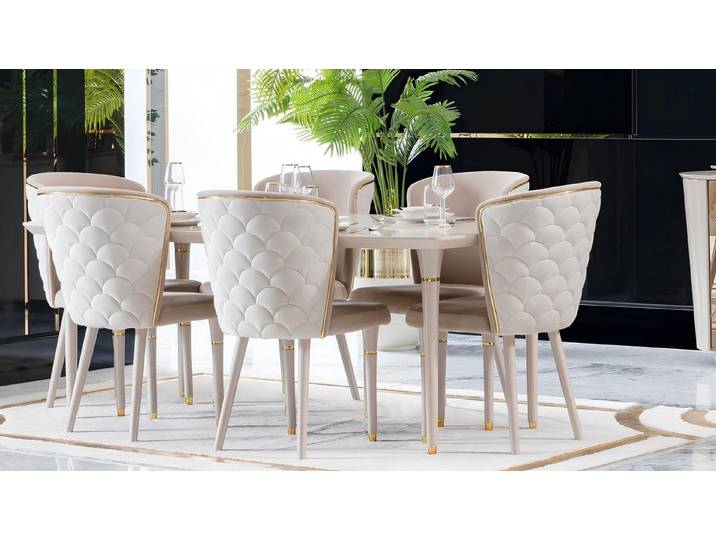 Xlmoebel Essgruppe Tisch mit 6 Stühlen - 7-teiliges Set für das Esszimmer, (Essgruppe, 7-tlg., 7-teiliges Set), Made in Europa