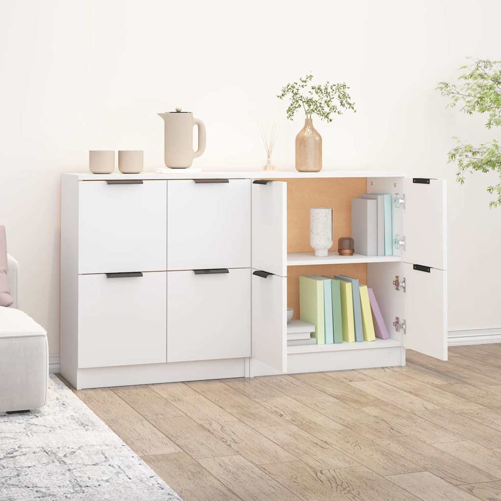 vidaXL Buffets 2 pcs blanc 60x30x70 cm Bois d'ingénierie