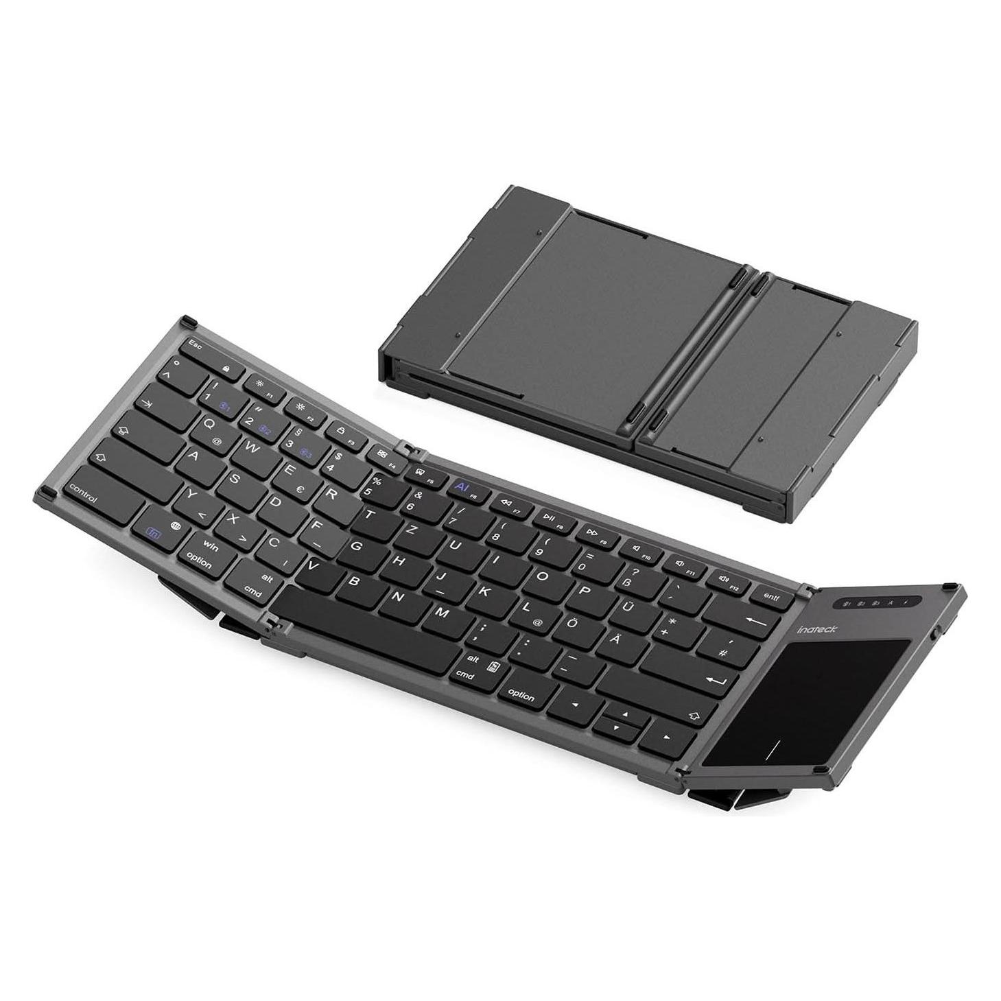 Inateck Keyboard 06101 steel gray (KB06101 steel gray) (DE, Docking, Kabellos) (KB06101_STEEL GRAY)