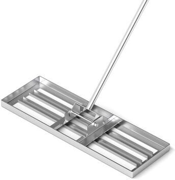 Costway 30 x 10 Inch Lawn Leveling Rake with Ergonomic Handle-Silver