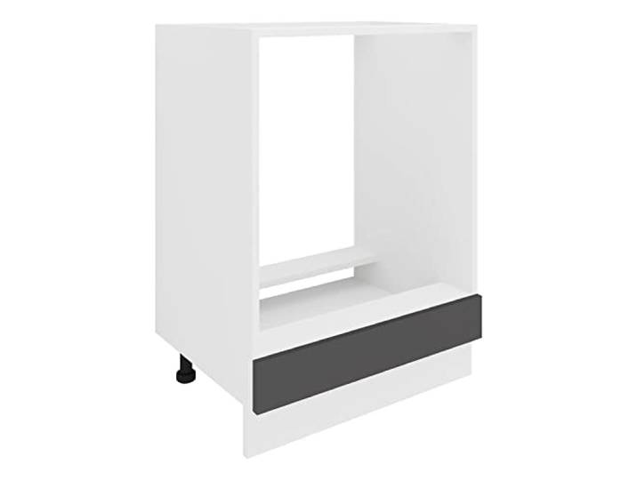 VCM Ofenschrank Weiß/Anthrazit 60x46x82 cm 1 Fach Backofenschrank Herdumbau Verkleidung mit Ablagefläche rund um den Einbauofen - moderne Einbauküchen - für Wohngemeinschaften - Holzwerkstoff