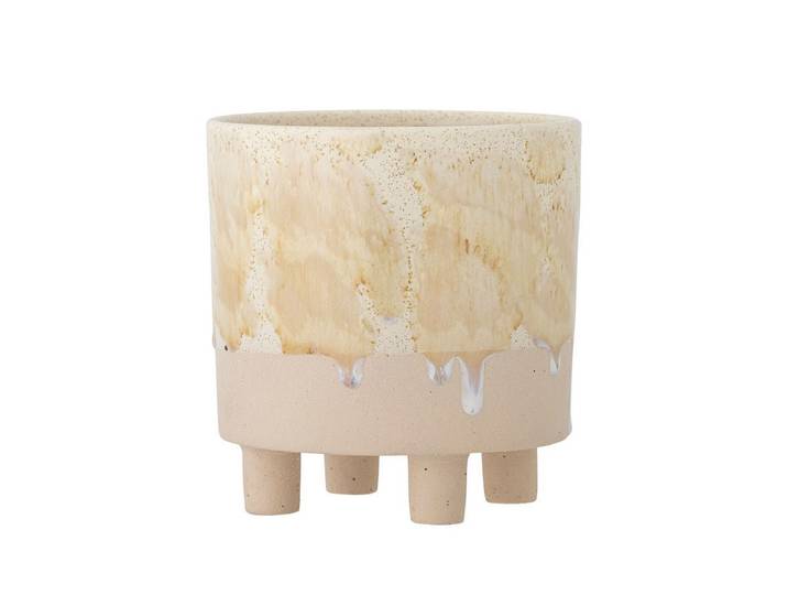 Blumentopf Lamaiya – glasiertes Steingut - Gelb - Luxusbetten24