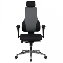 Bürostuhl Ergonomisch Stoff Schwarz Drehstuhl Büro Sessel Chefsessel Kopfstütze