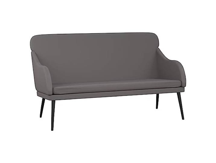 hliofuir Sitzbank Polsterbank Grau 110x76x80 cm Kunstleder Metall Bequeme Polsterung mit Armlehnen für Wohnzimmer und Flur, pflegeleichte Oberfläche und stabiler Stand.