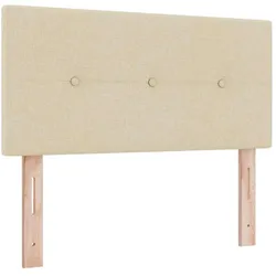 vidaXL, Boxspringbett, Boxspringbett Mit Matratze Und Led Creme 90X200 Cm Stoff Taupe (90 x 200 cm)