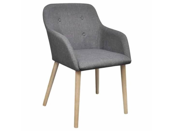 KGHERMDF 4 Esszimmerstühle Stoff Hellgrau Massivholz Eiche Dick gepolstert, ergonomisch, für Esszimmer und Wohnzimmer, stabil und langlebig