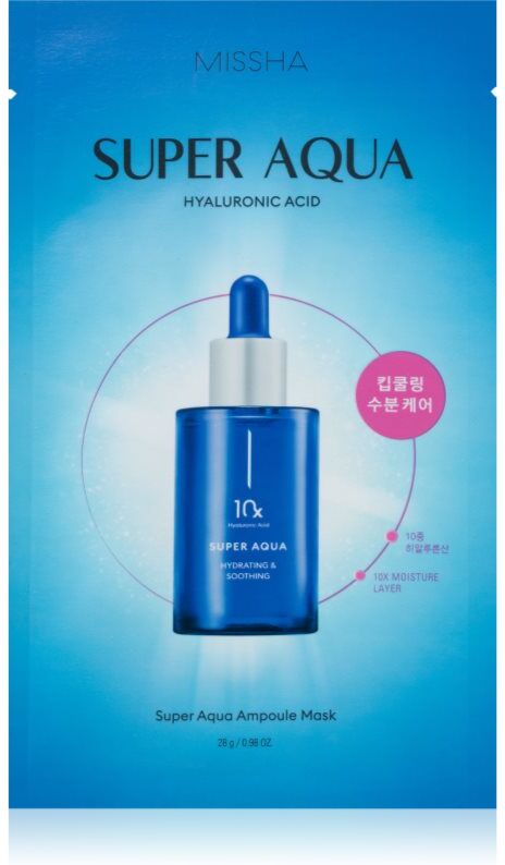 Missha Super Aqua 10 Hyaluronic Acid moisturising face sheet mask 28 g