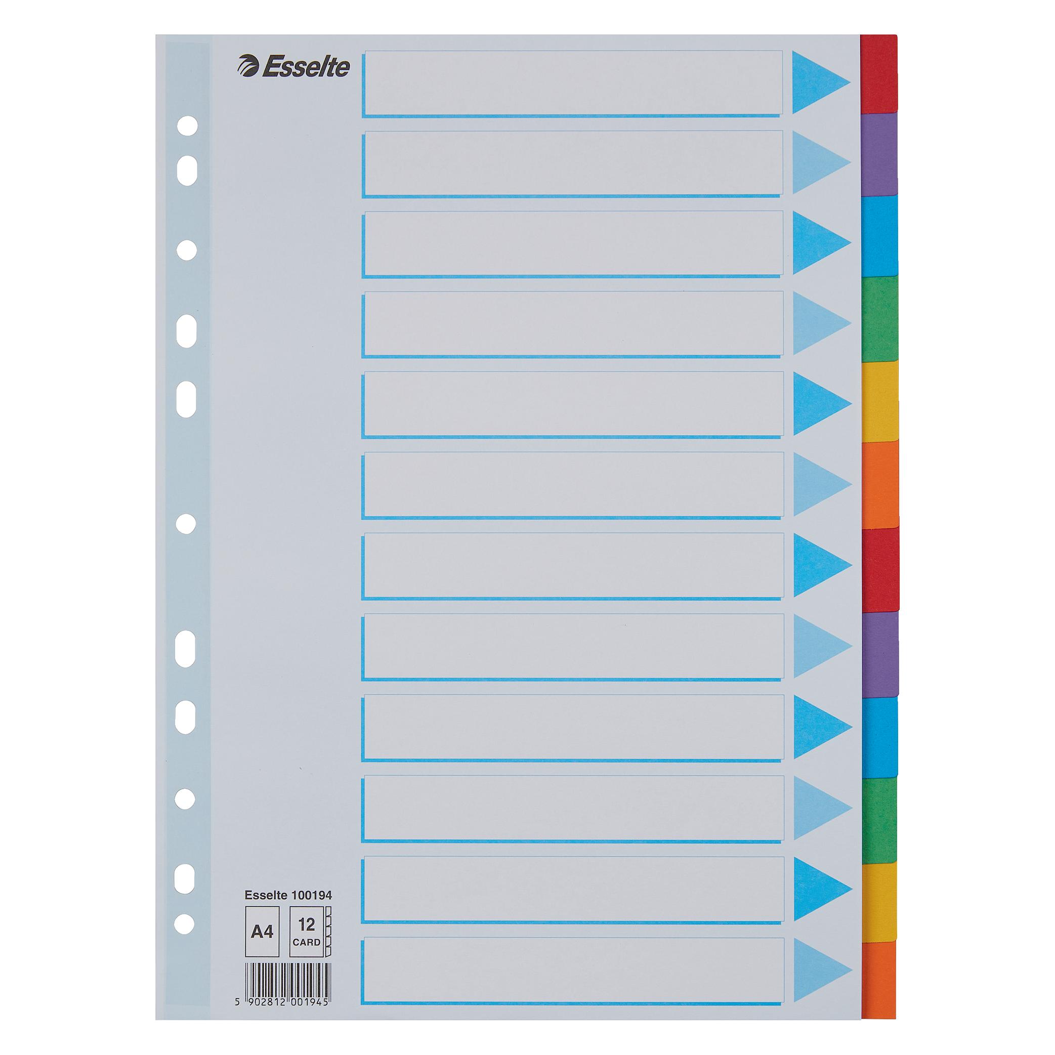 Esselte Register Karton farbig (100194)
