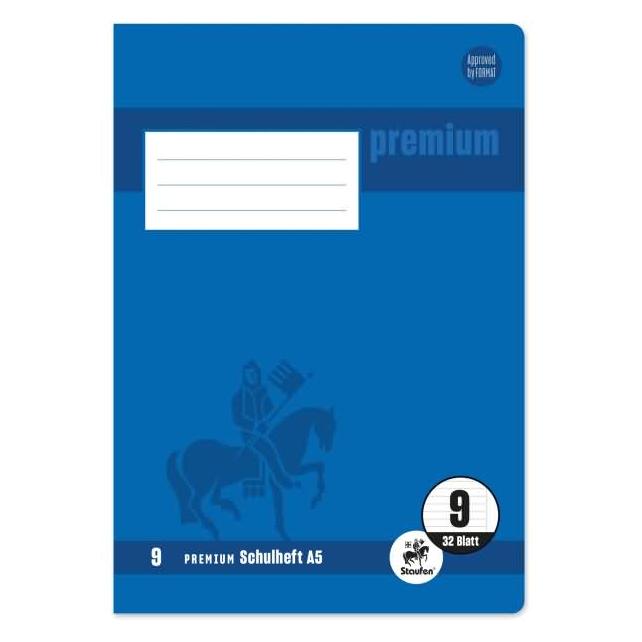 Staufen Heft A5 32BL Lin.9 liniert m. Rand (A5, Harter Einband) (734010609)
