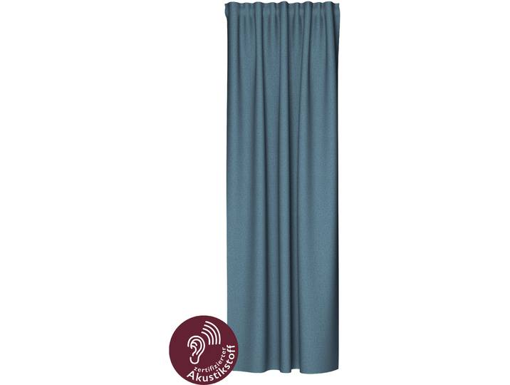 Vorhang HOMING Allen Gr. 1, blau (petrol), B:140cm H:245cm, Polyester, Gardinen, Vorhang, blickdicht, Akustik, Lärmschutz, Wohn-, Schlaf-, Kinderzimmer, Thermo