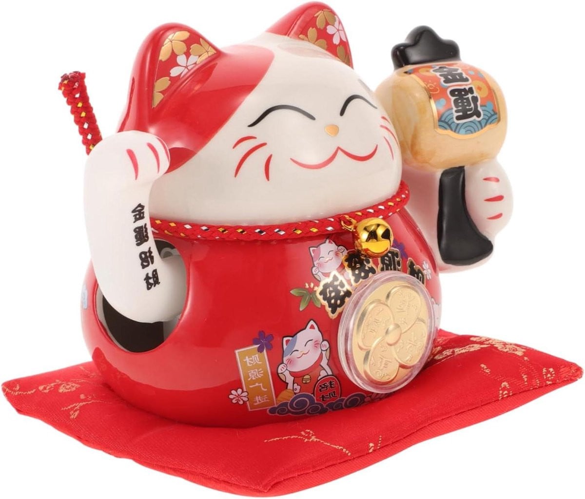 Alipis Gelukkige Feng Shui Kat met zwaaiende arm ornament voor op tafel