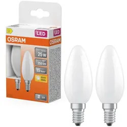 Doppelpack OSRAM LED Classic E14 Kerze RETROFIT MATT 1,8W=25W 2700K warmweißes Licht