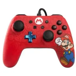 PowerA Wired Controller - Mario Edition (Switch), Gaming Controller, Schwarz, Rot