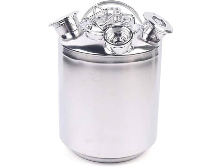 JUUTALK 10L Edelstahl Bier Reinigungsfass Reinigungsbehälter Zapfanlage Bierkoffer mit Deckel für Bierzapfanlage Edelstah Bierfass Bierreinigungsfass Rostfreier Stahl Beer Cleaning Keg