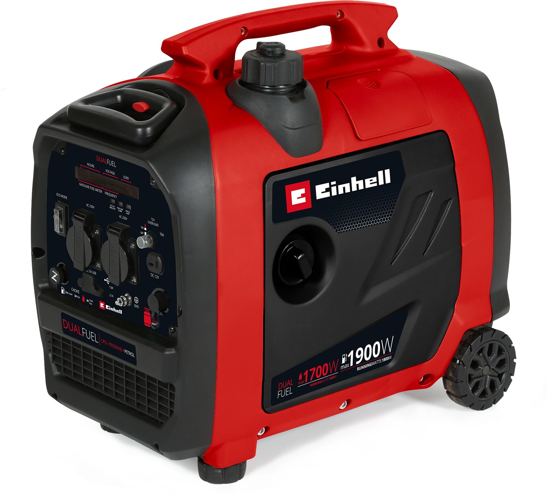 Stromerzeuger EINHELL "TE-IG 1900 DF", rot (schwarz, rot), B:52cm H:50cm T:31cm, Stromerzeuger, Benzin/Gas