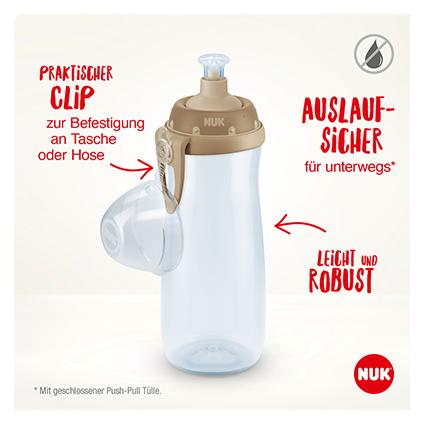 NUK Sports Cup mit Chamäleon Effekt, 450ml, mit Push-Pull-Tülle aus Silikon, ab 24 Monaten, grün (0.45 l) (31426605)