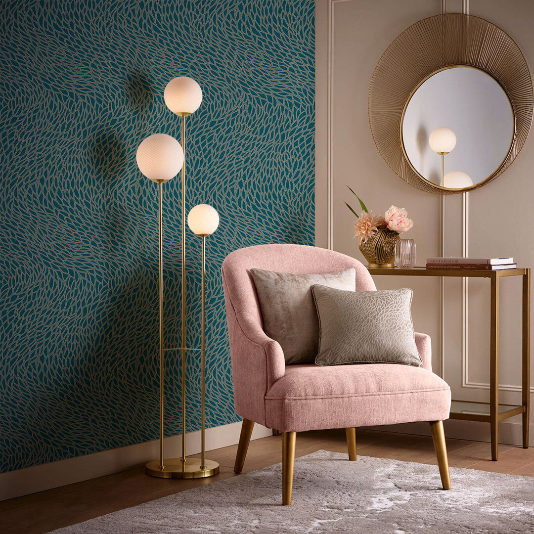 Clarke & Clarke Corallino Lusso 10.05m x 52cm Wallpaper Roll Teal