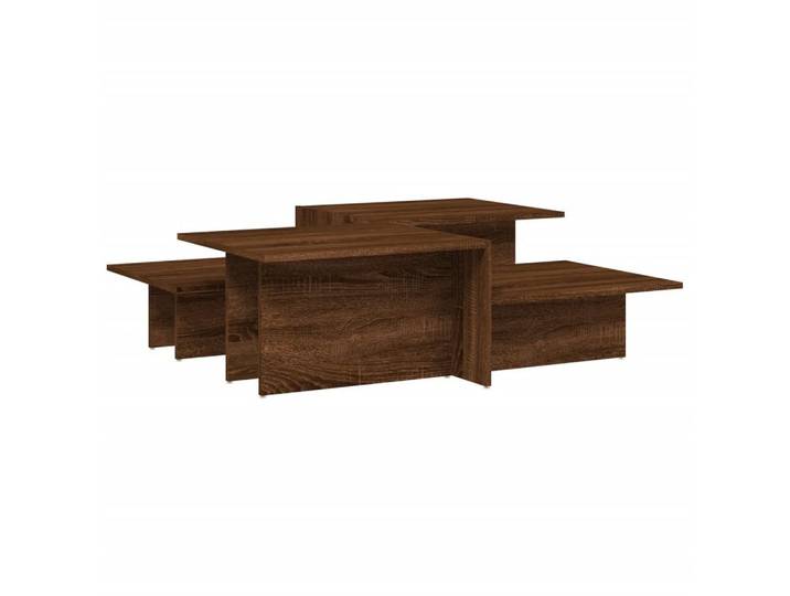 vidaXL Ablagetisch, Couchtische 2 Stk. Braun Eichen-Optik Holzwerkstoff