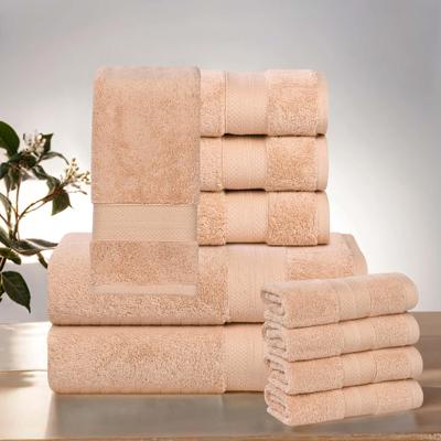Superior Aria Turkish Cotton 10 Piece Plush Towel Set Ultra Soft, Highly Absorbent Luxury Bath Towels
