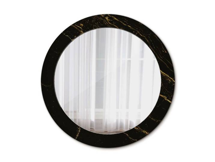 Tulup Miroir Circulaire De Ø 70 cm Salle De Bains Mur-marbre noir