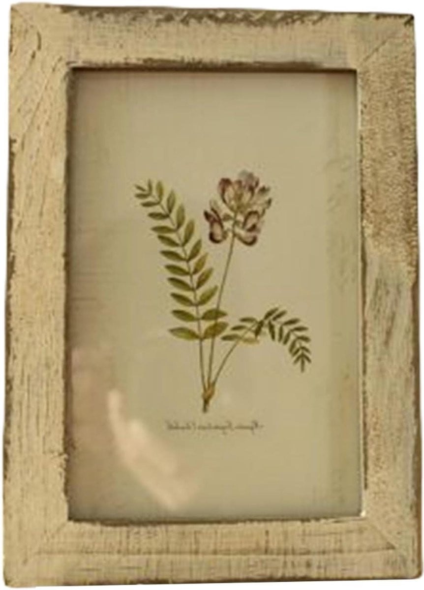 Houten Fotolijst Beige - Decoratieve Vintage Lijst - 8x13 cm