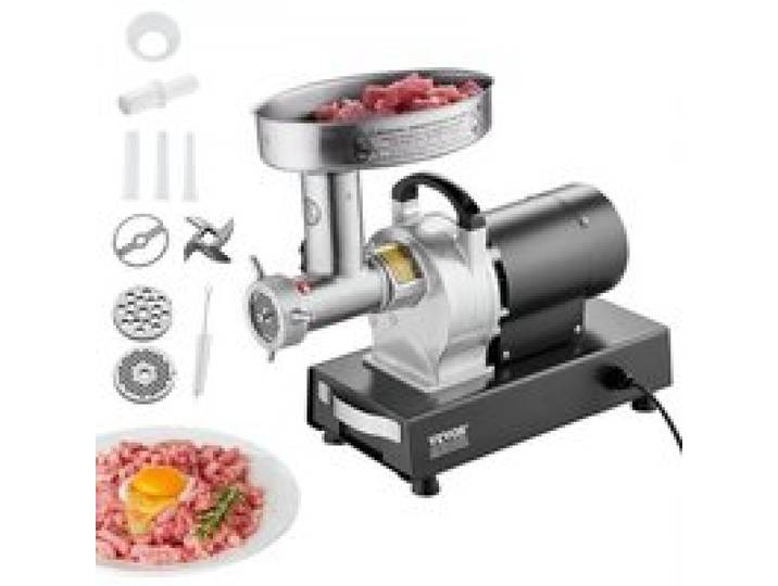 VEVOR kommerzieller elektrischer Fleischwolf Wurstmaschine 2,72 kg/Min. 350 W, industrieller Fleischwolf mit Klinge & Mahlplatte, multifunktionaler Fleischwolf aus Edelstahl für Küche & Restaurant