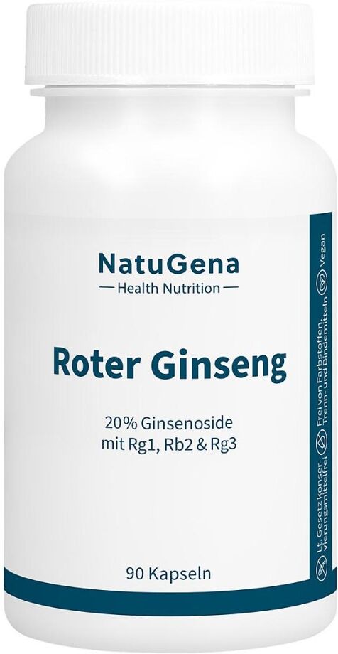 Roter Panax Ginseng 20% Ginsenoside Vegan Kapseln