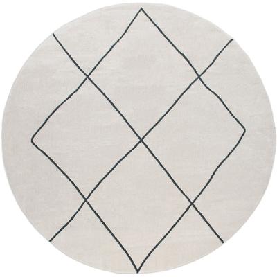 Teppich PACO HOME "Haral 787", weiß, H:9mm Ø:160cm, Polyester, Polypropylen, Teppiche, Teppich, Kurzflor, Scandi Design, Rauten Motiv