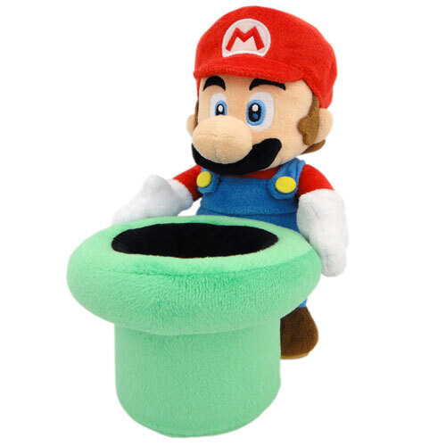 Nintendo Super Mario pluche figuurtje met buis