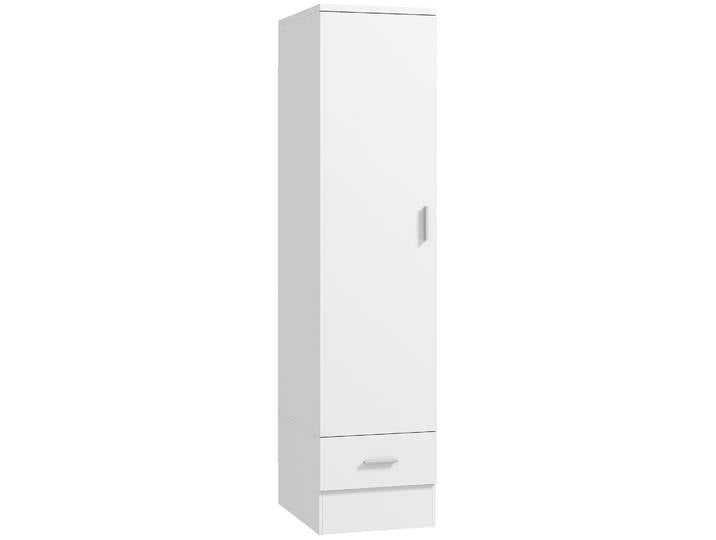 HOMCOM\, armoire avec barre de suspension et tiroir\, meuble de rangement\, blanc