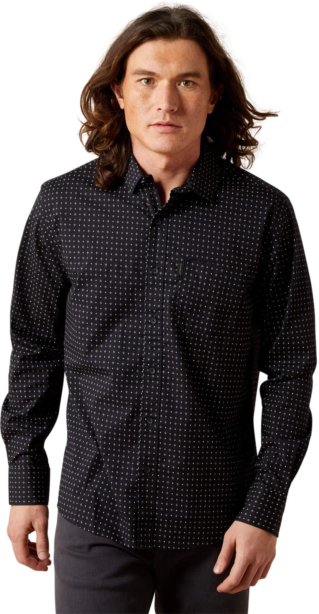 Men's McClain Modern Fit Shirt in Black, Size: XS by Ariat