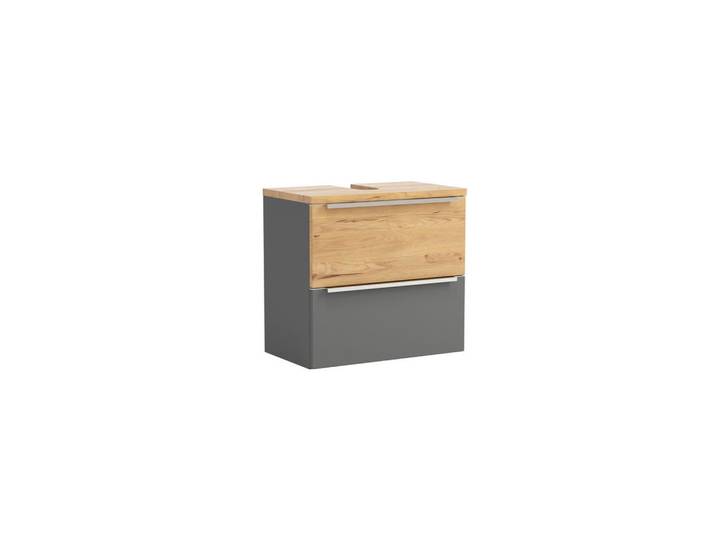 Held Waschbeckenunterschrank, Grau, Metall, links montierbar, rechts montierbar, 60x54x35 cm, hängend, Badezimmer, Badezimmerschränke, Waschbeckenunterschränke