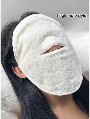 Inspired Finds Steam Heating Hot Compress Face Towel With Hanging Ear   Reusable Facial Steam Towel For Hot & Cold Therapy single Hole