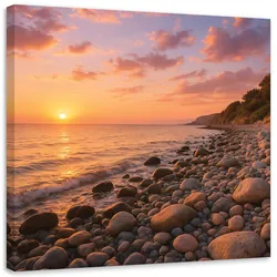 LEINWANDBILD Sonnenuntergang Strand Landschaft 30x30cm