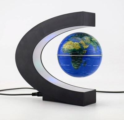 Uplifted Goods Magnetic Floating Globe LED World Map Lamp blue Ball uk Plug
