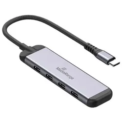 MediaRange USB-HUB 4-Port 3x USB-C 3.2 / 1x USB-C PD silber