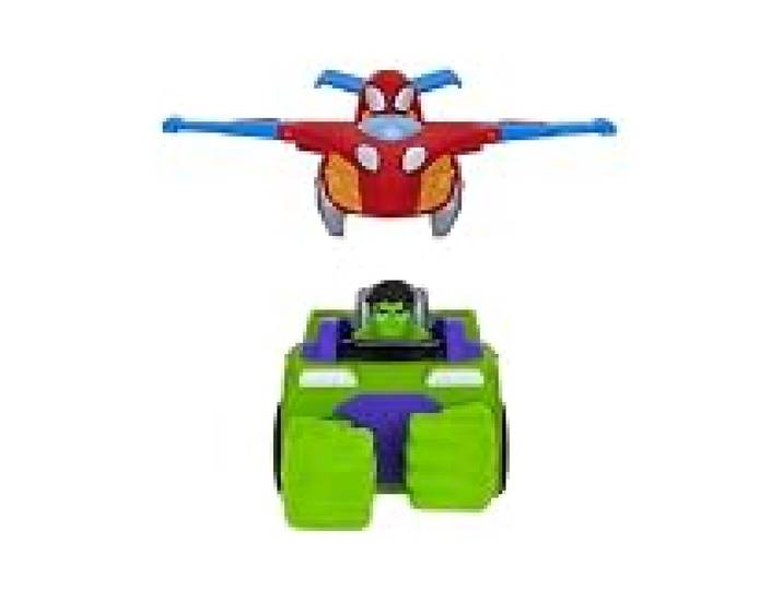 Tank allié Spidey et Ses Amis extraordinaires de Marvel - Combine Hulk Le Tank fracasseur de 15 cm et Spidey Le Jet Planeur de 10 cm