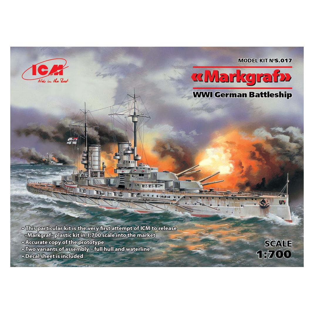 ICM Markgraf (full hull & waterline) WWI German Battleship (S.017)
