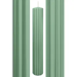 Wiedemann Kerzen Rillen Kerzen Reseda 300 x Ø 45 mm, 4 Stück