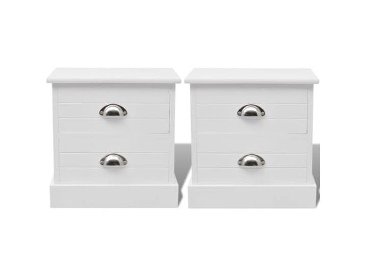 Nachttisch, Nachttisch, Kommode, Schrank, Schlafzimmer, 2 Stück, weiß, 1402097