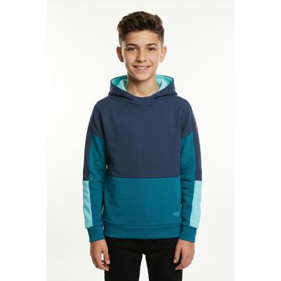 Kapuzensweatshirt TROLLKIDS "KIDS RONDANE SWEATER", Jungen, Gr. 98, blau (blau, multi), Sweatware, Obermaterial: 100% Baumwolle, Rippbündchen, Sweatshirts, sportlich, mit farblich passender Fütterung