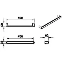 VitrA Zubehör Root Flat Möbelgriff Breite 48 cm Zamak Weiß,67556 67556