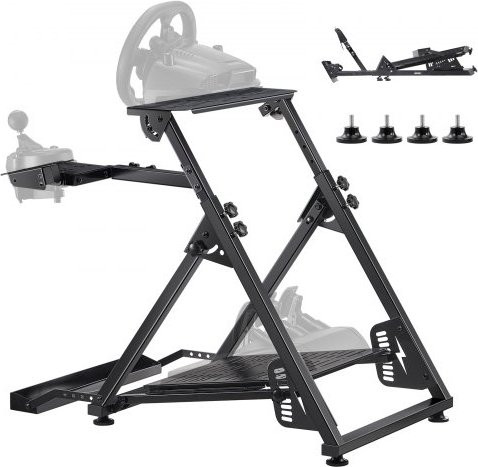 VEVOR Stuurwielstandaard voor Logitech G923 G920 G29 G27 en Thrustmaster T300RS TX F458 T500RS, Verstelbare en opvouwbare Gaming Cockpit, Zwart