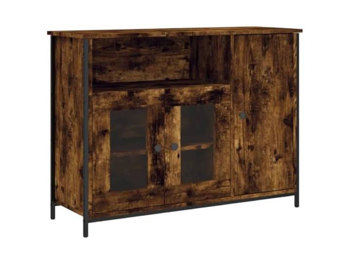 Kaorsrow Sideboard Räuchereiche 100x35x75 cm Beistellschrank Kommode Modernes Sideboard in Räuchereiche mit verstellbaren Beinen für Wohnzimmer und Flur, stabiler Holzwerkstoff.