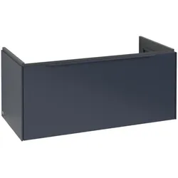 Villeroy & Boch Subway 3.0 Waschbeckenunterschrank, LED-Beleuchtung, 1 Auszug, 973x429x478mm, C569L2VQ, Farbe: Front/Korpus: Marine Blue, Griff: Marine Blue