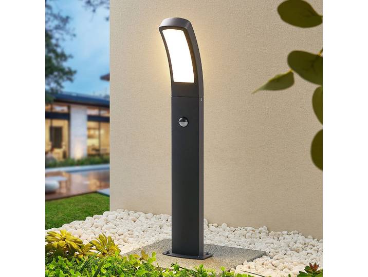 Moshe Gartenleuchte w/Sensor Dark Grey - Lindby - Terrasse - Modern - Metall - Einflammig