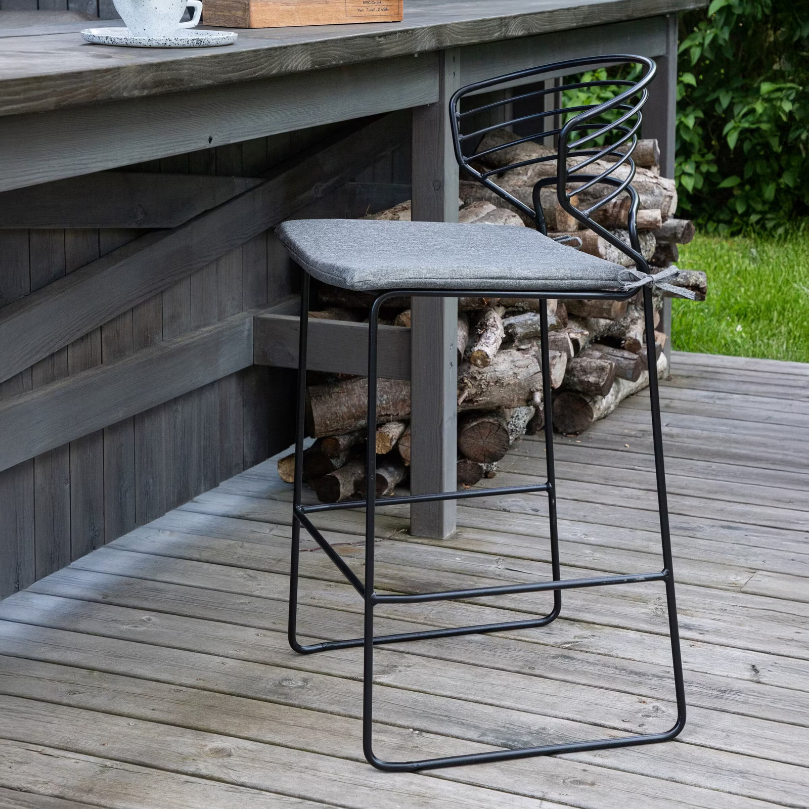 Nohr Outdoor Barkruk Daman - Zwart - Zithoogte: 65 cm