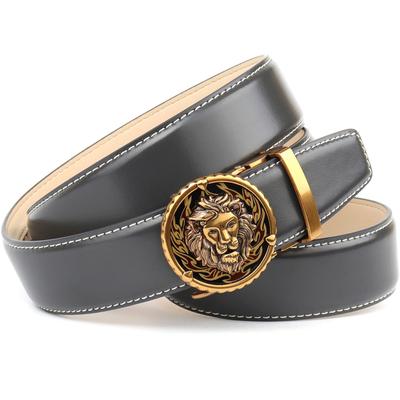 Ledergürtel ANTHONI CROWN, Herren, Gr. 100, grau, Rindsleder, Gürtel Ledergürtel
