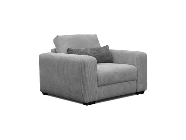 Fauteuil en velours côtelé gris clair